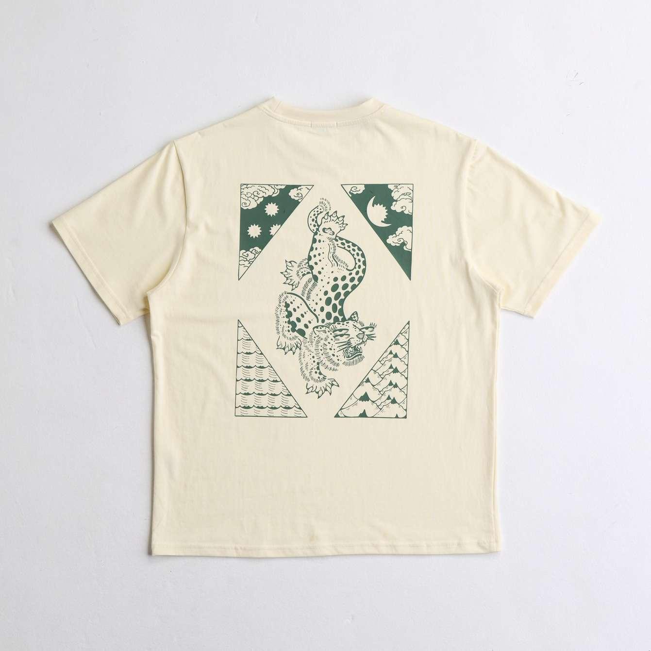 Arniko Mustang T-Shirt Off-White Unisex Bio-Baumwolle weiß